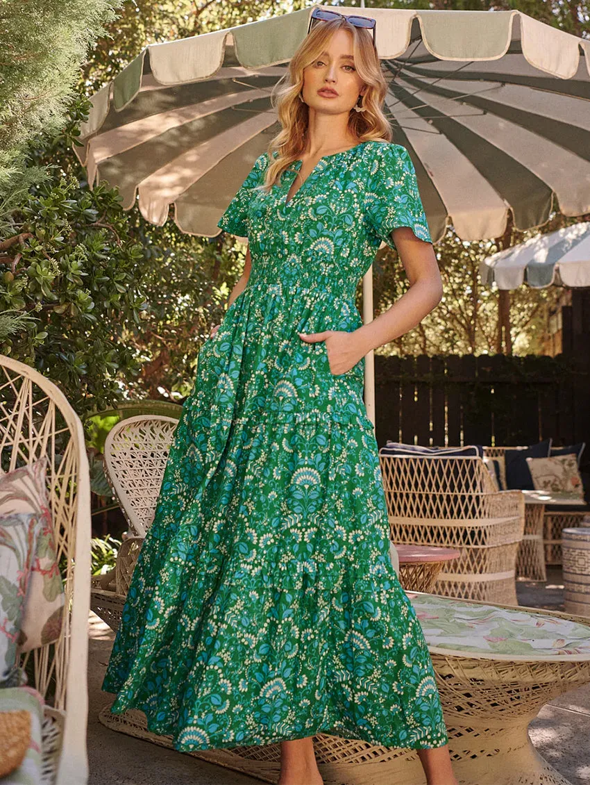 Alina Floral Poplin Maxi Dress