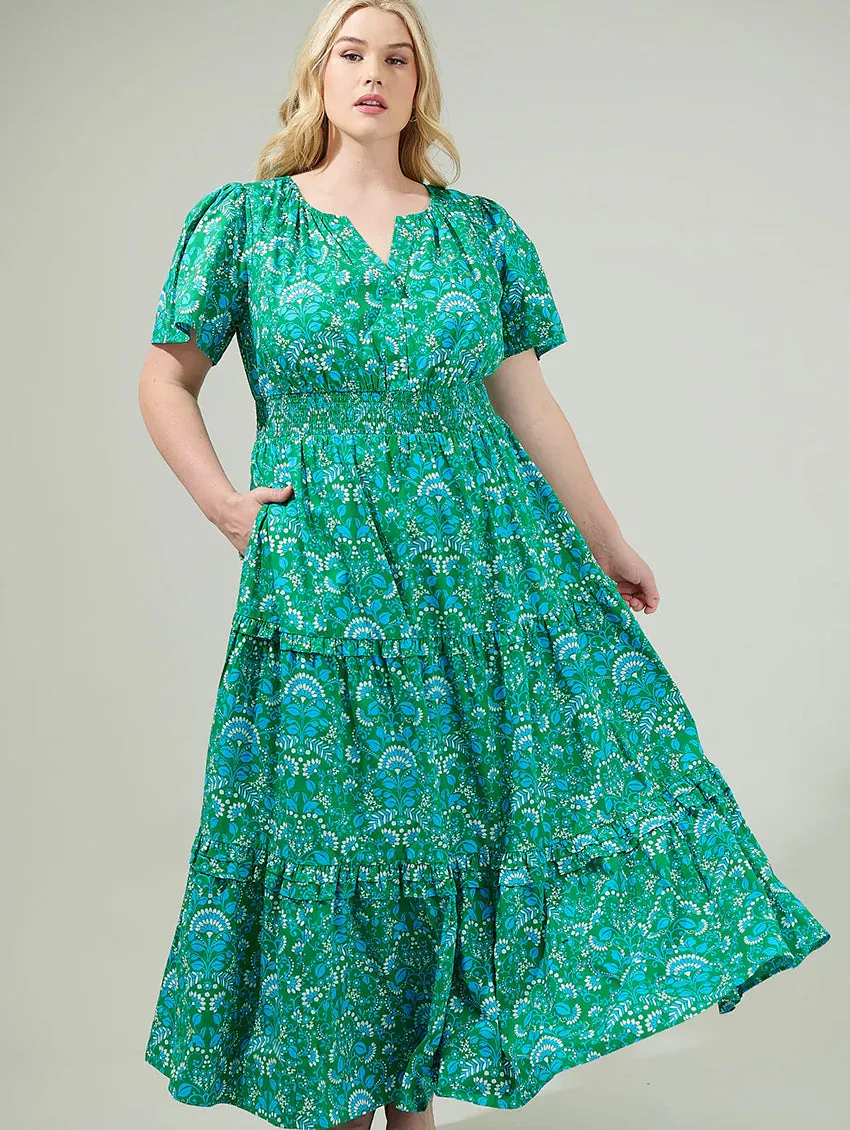 Alina Floral Poplin Maxi Dress