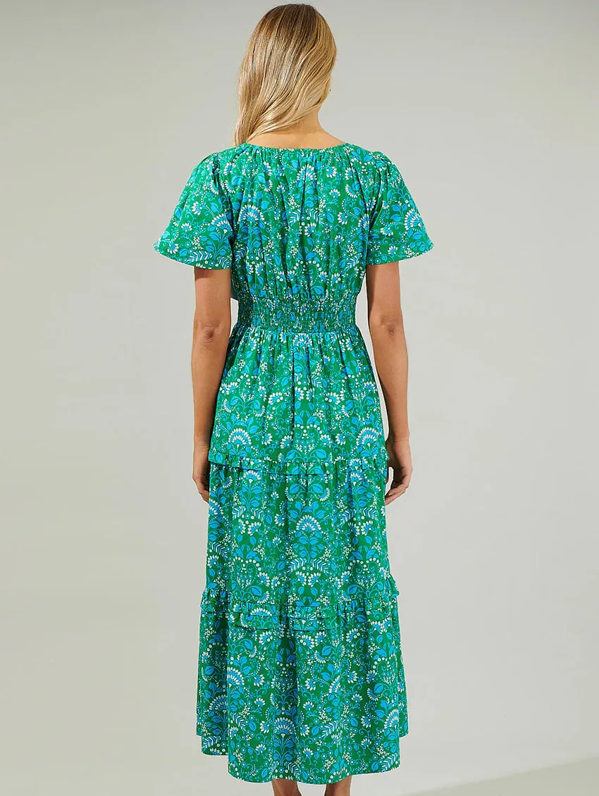 Alina Floral Poplin Maxi Dress