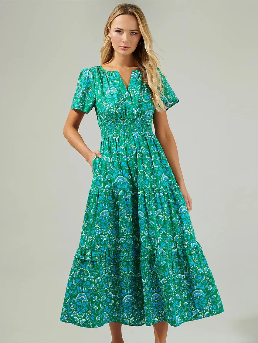 Alina Floral Poplin Maxi Dress