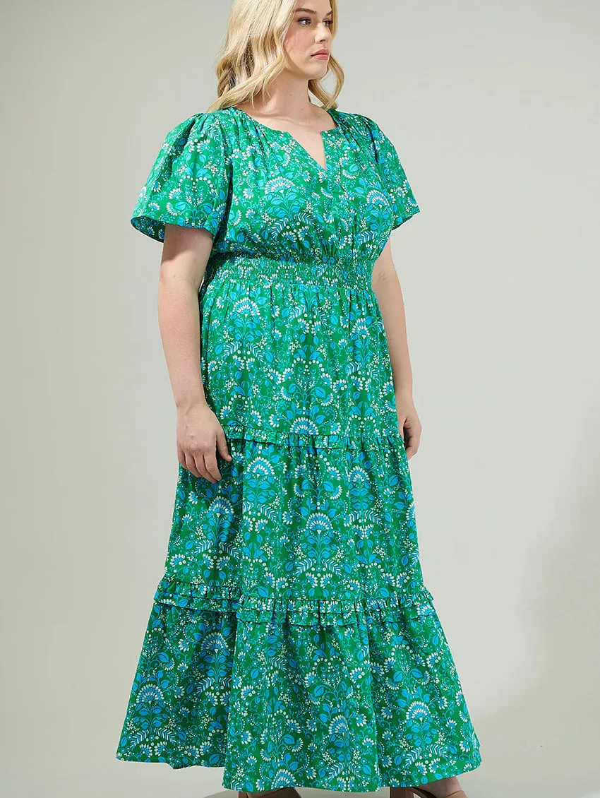 Alina Floral Poplin Maxi Dress