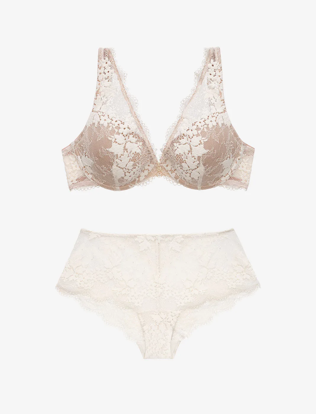 All Day Lace Uplift Plunge    Cheeky Set