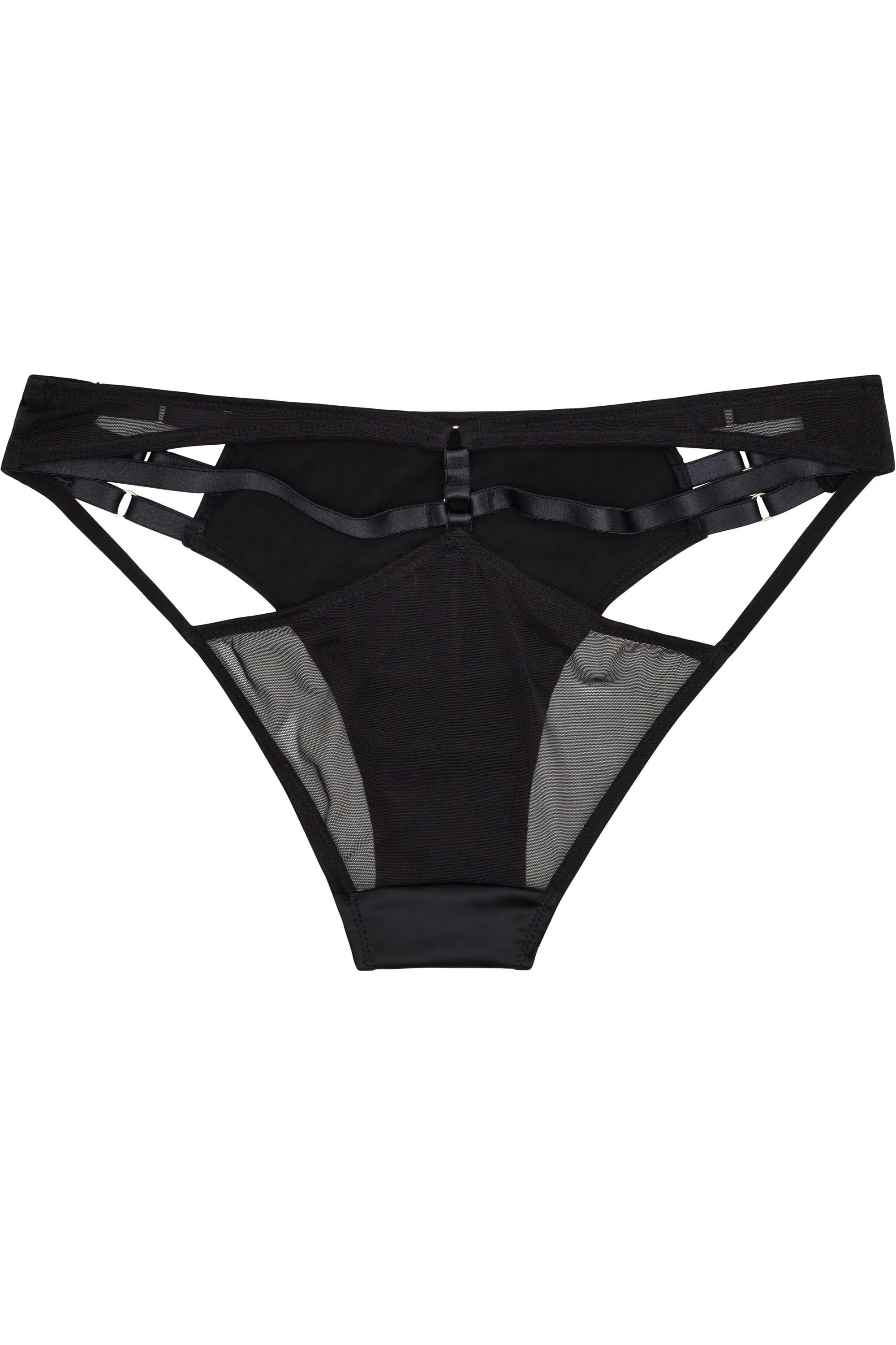 Ava Black Strappy Brief Curve
