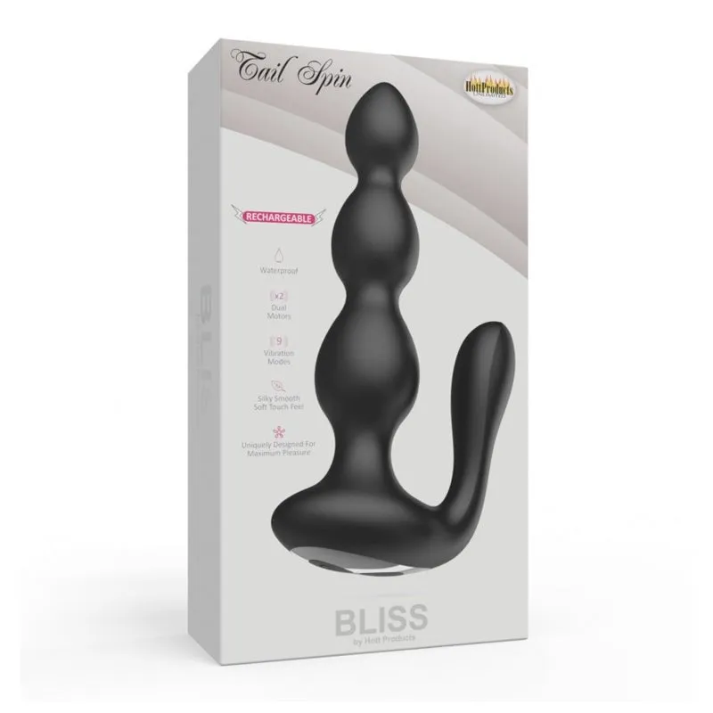 Bliss Tail Spin Beaded Anal Vibe Black
