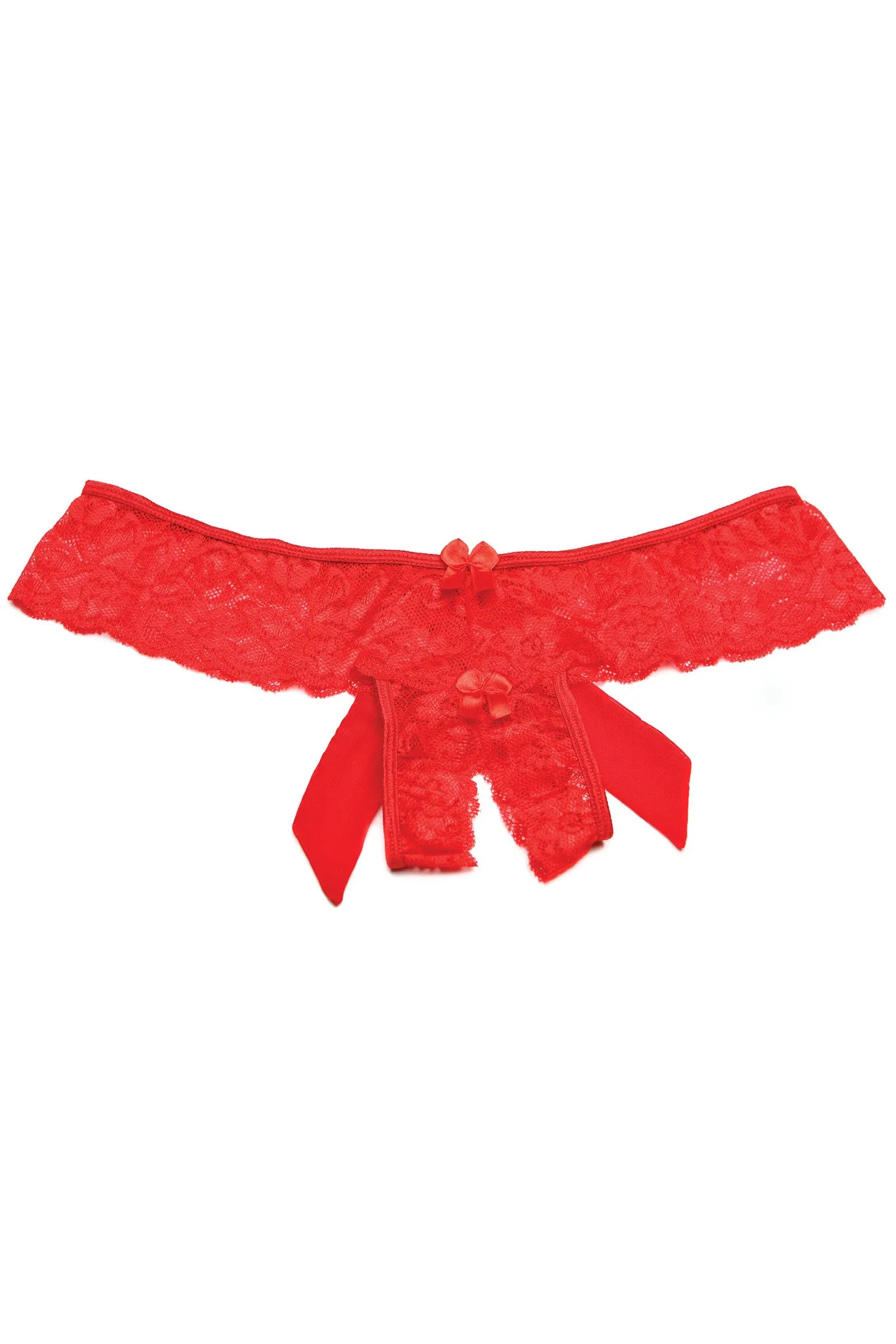 Bow Back Lace Crotchless Panty