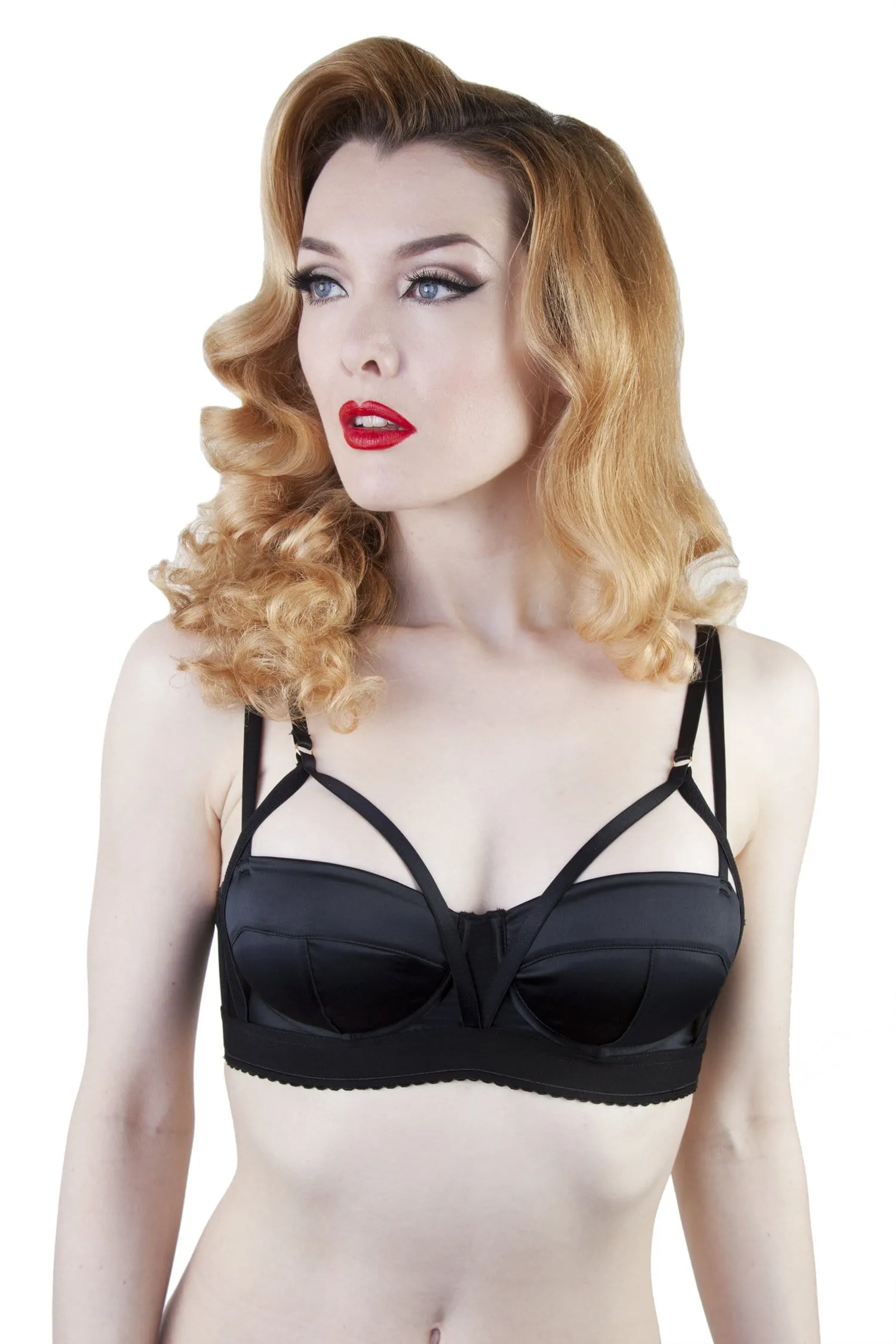 Candace Noir Black Strappy Bra A-D Cups