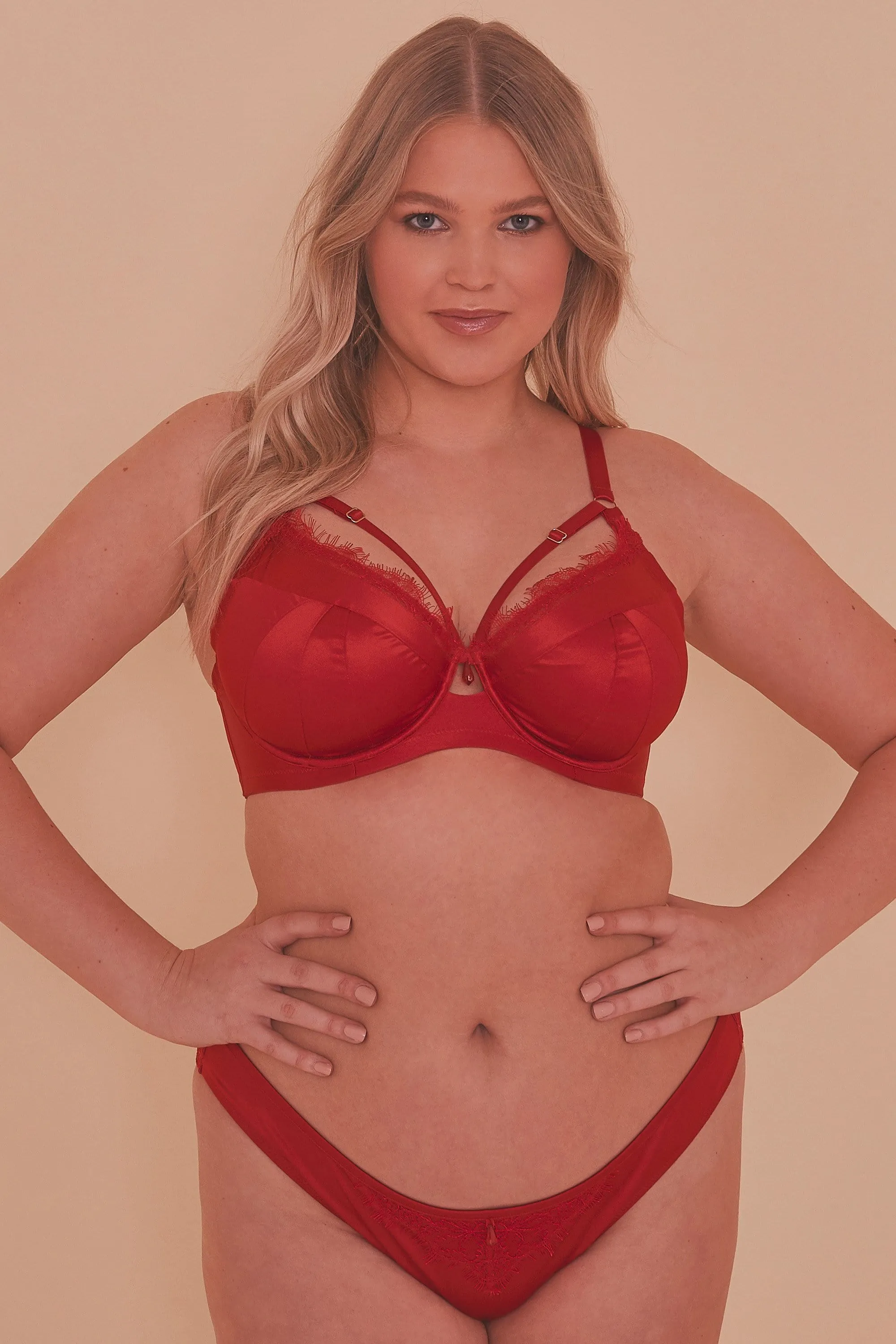 Caroline Folded Satin Strappy Bra Fuller Bust