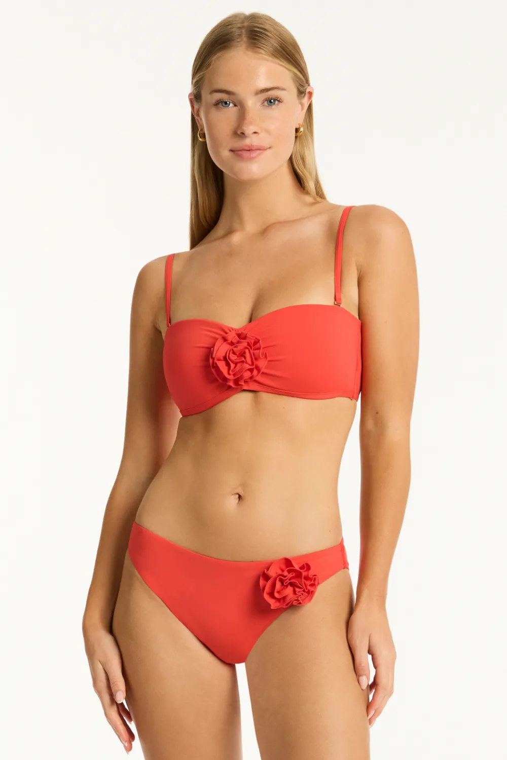 Casa Del Mar Cheeky Bikini Bottom in Flame