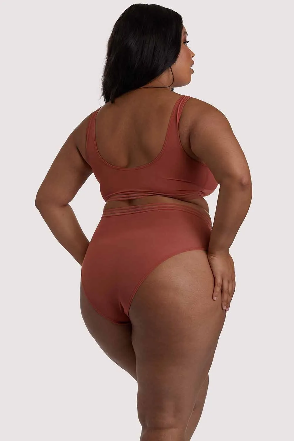 Chelsea Cinnamon Mesh Crop Top