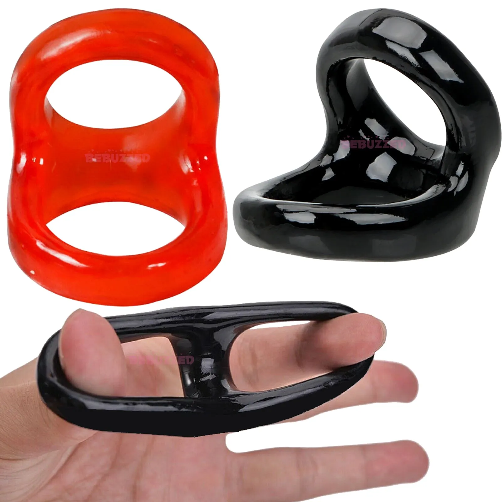 Double Loop Cock Ring Ball Cocksling Couples Erection Enhancer Aid Male Sex Toy