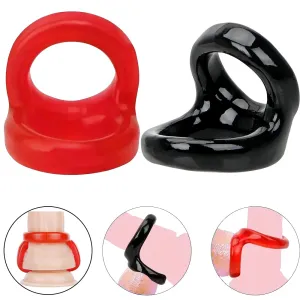 Double Loop Cock Ring Ball Cocksling Couples Erection Enhancer Aid Male Sex Toy