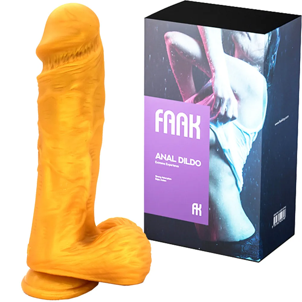 FAAK G117 Large 25cm Dual Density Realistic Veined Dildo Silicone Dong Sex Toy