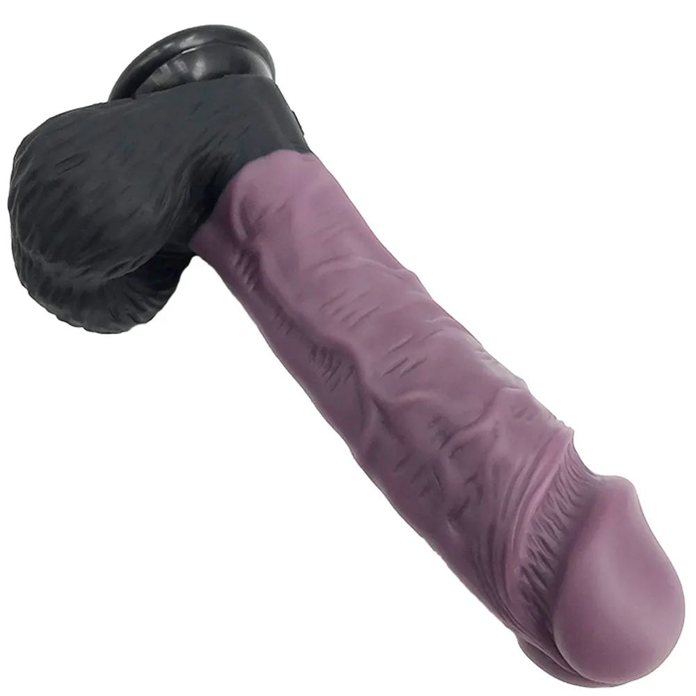 FAAK G117 Large 25cm Dual Density Realistic Veined Dildo Silicone Dong Sex Toy