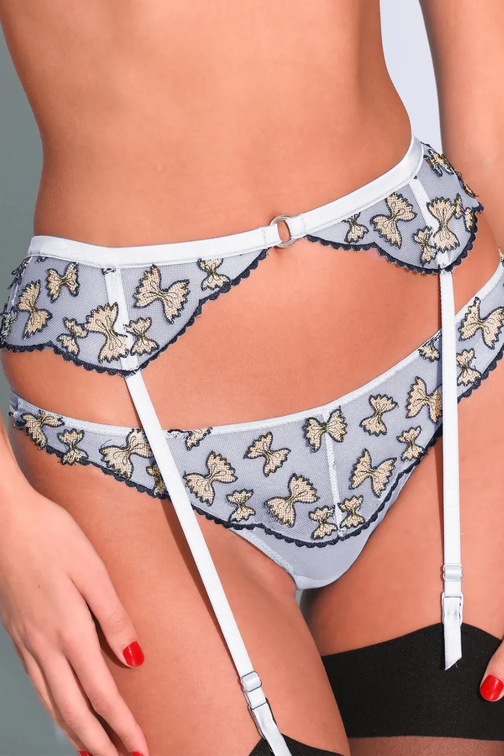 Farfalle Embroidery Suspender