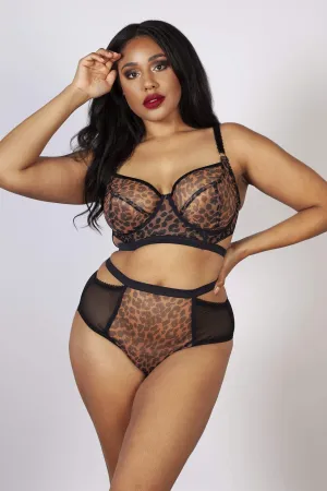 Gabi Fresh Alexis Leopard Print Mesh Cut Out Brief