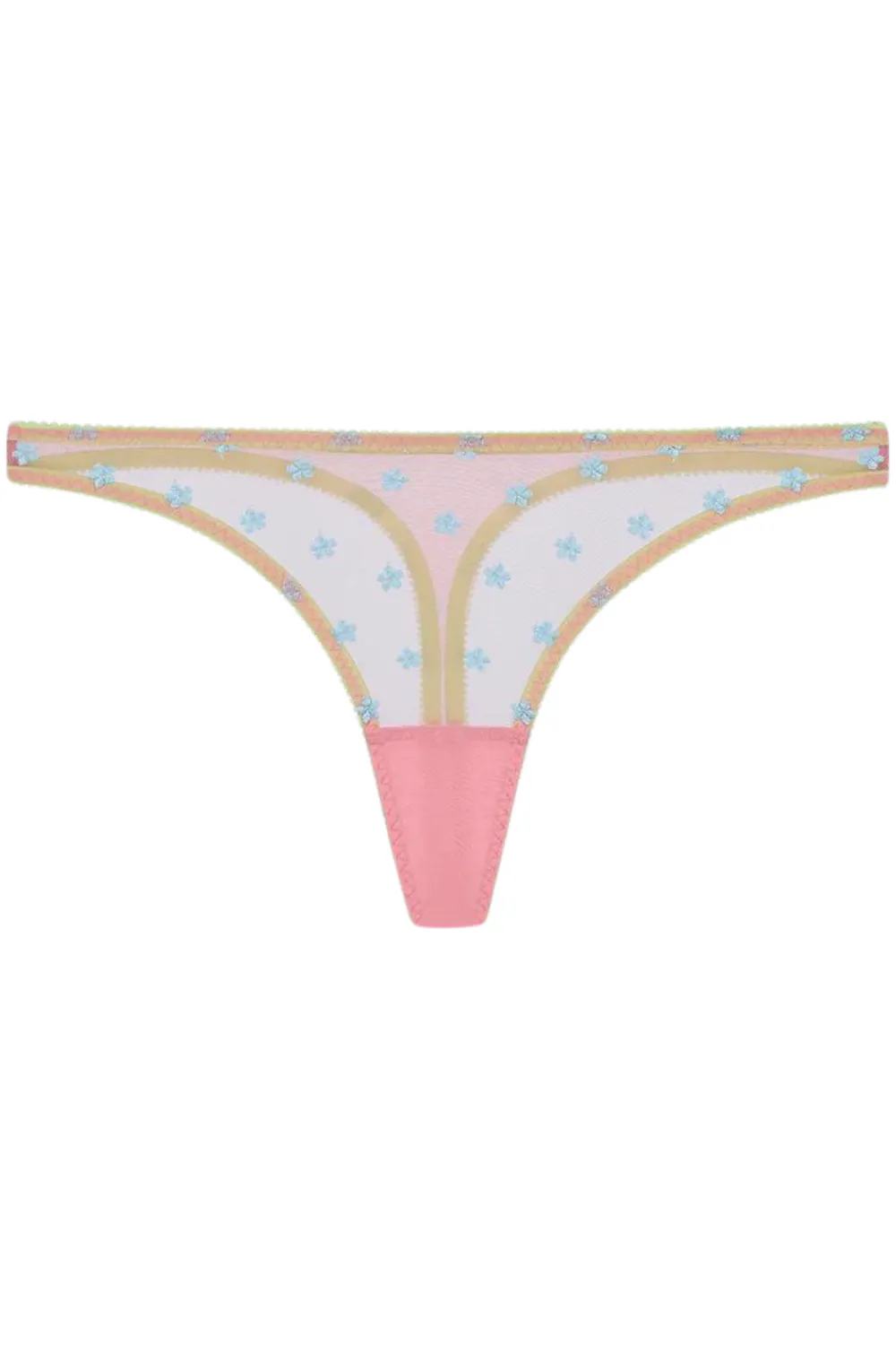 Jaime Embroidered Thong Pink