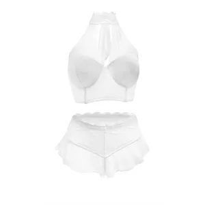Jennifer Halter Top and Panty Powder White 3X