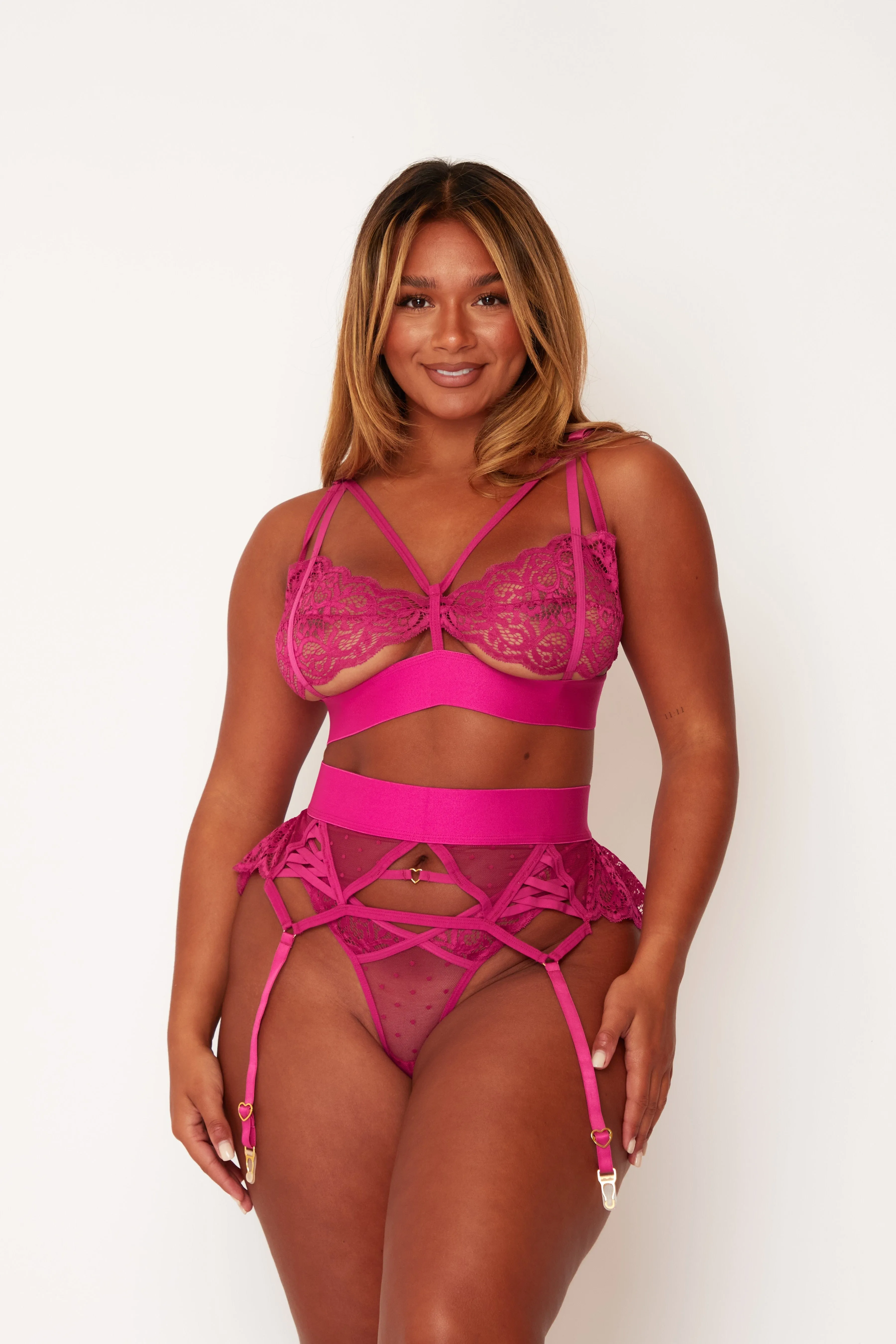 Kennedy Pink Suspender Belt