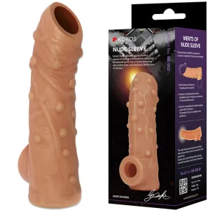 Kokos Nude Sleeve 2 Large Male Penis Extender Cock Extension Couples Sex Toy