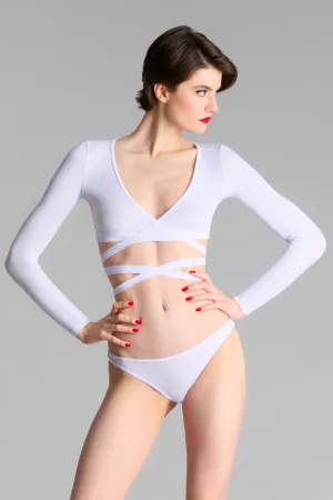La Femme Amazone Long Sleeve Top White