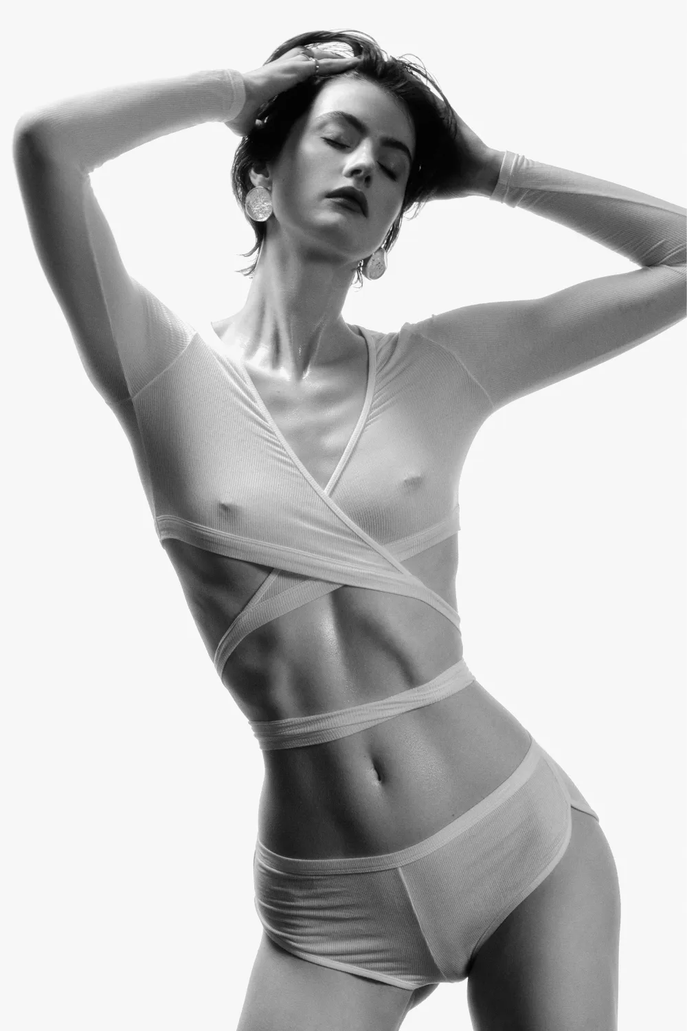 La Femme Amazone Long Sleeve Top White
