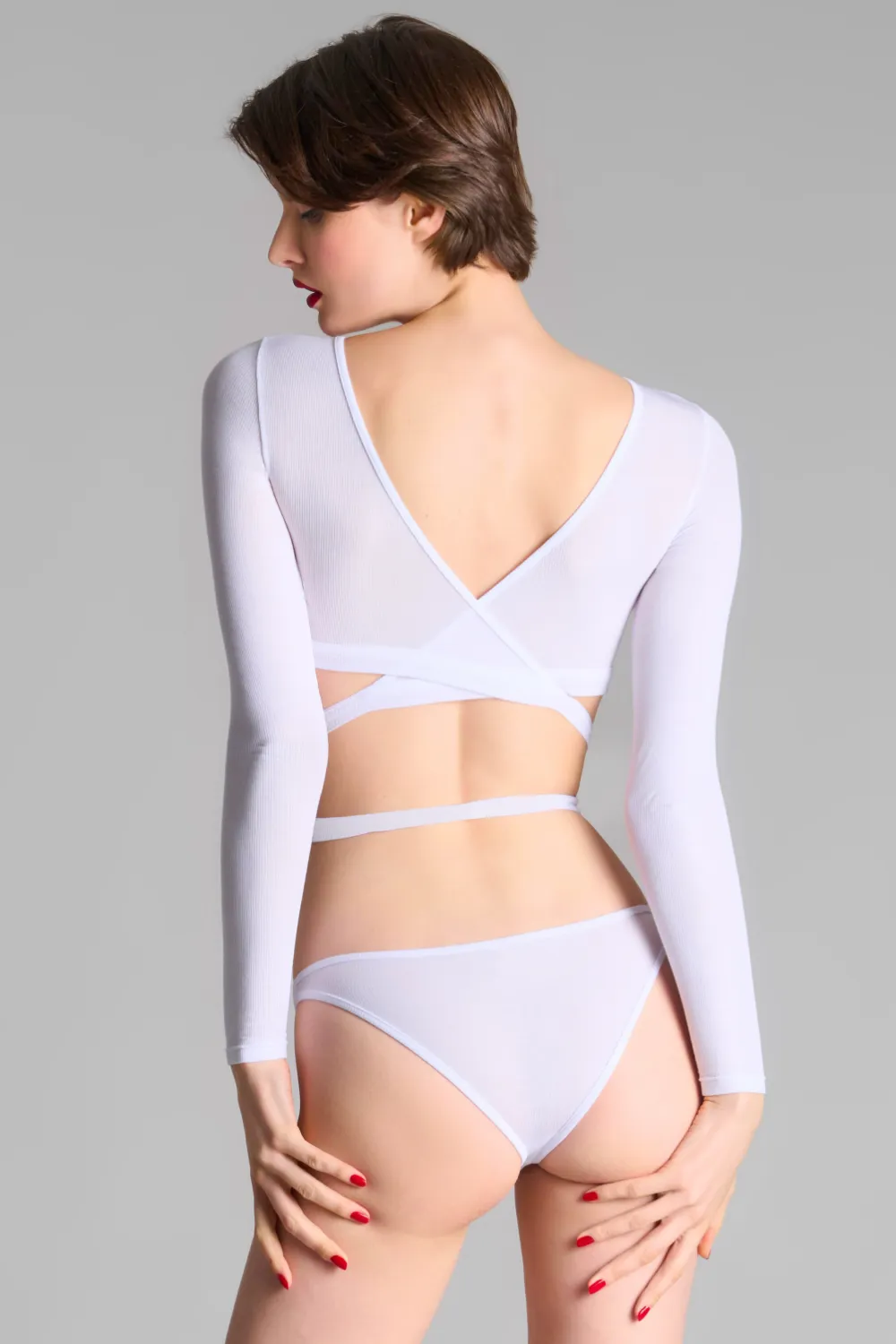 La Femme Amazone Long Sleeve Top White