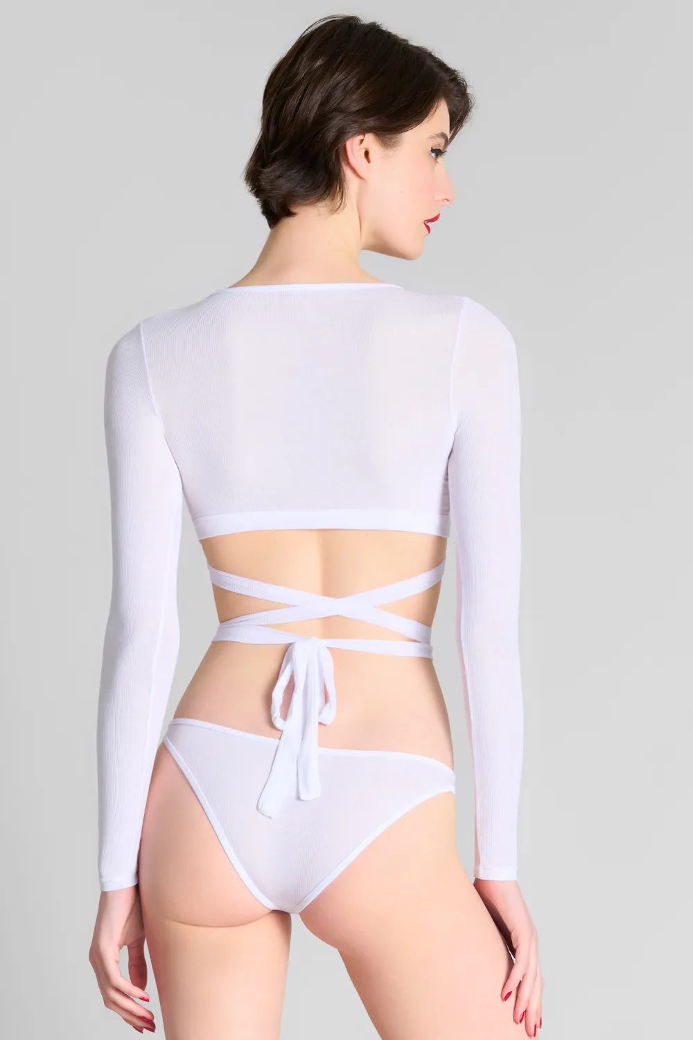 La Femme Amazone Long Sleeve Top White