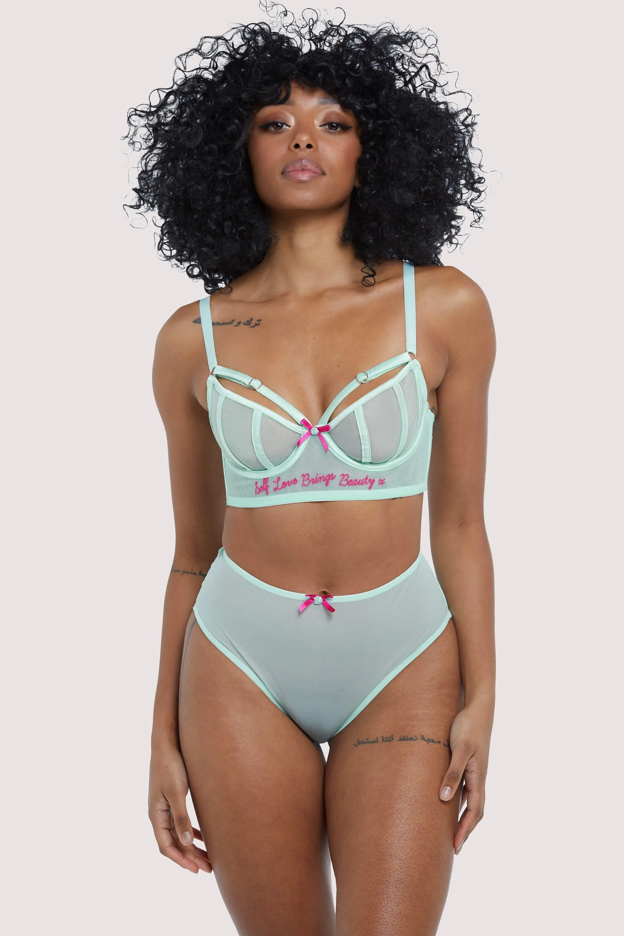Longline Self Love Mint Bra