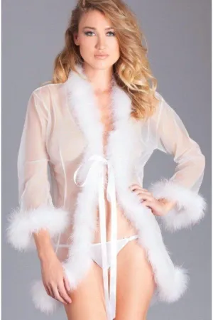Marabou Trimmed Short Robe