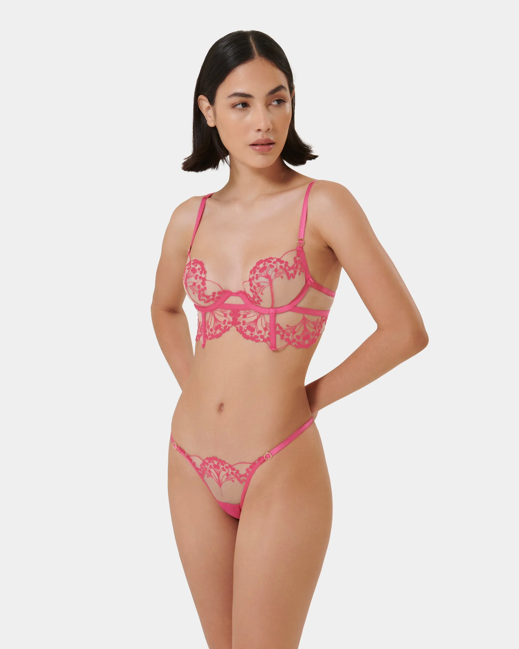Marisa Brief Fuchsia Pink/Sheer