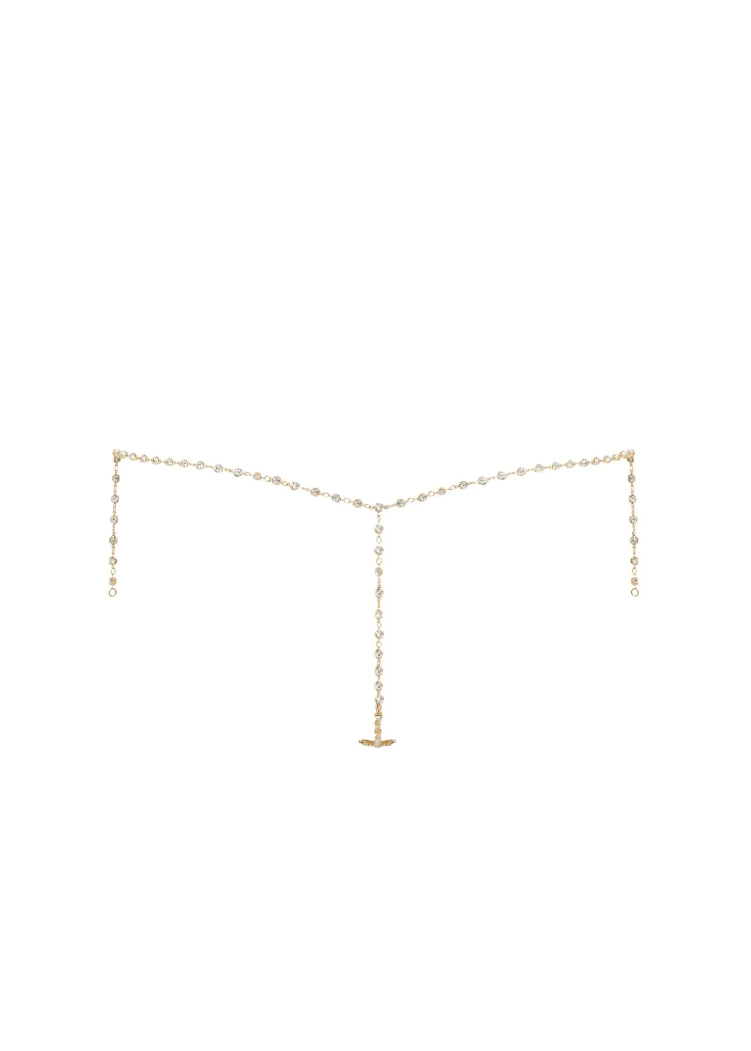 Marli Diamond Lattice Thong (Gold/Clear)