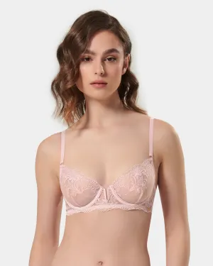 Marseille Embroidered Sheer Bra Pink