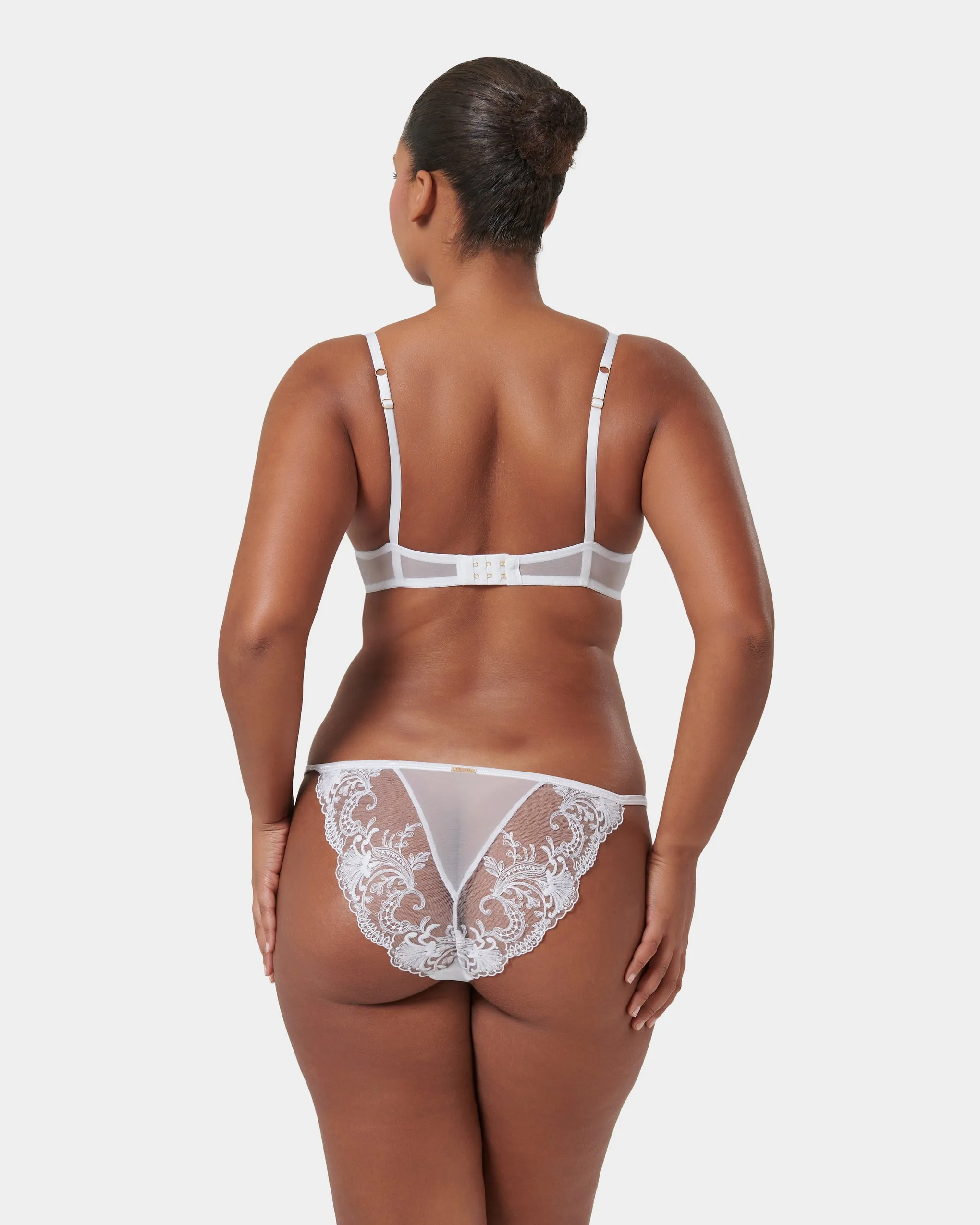Marseille Embroidered Sheer Bra White