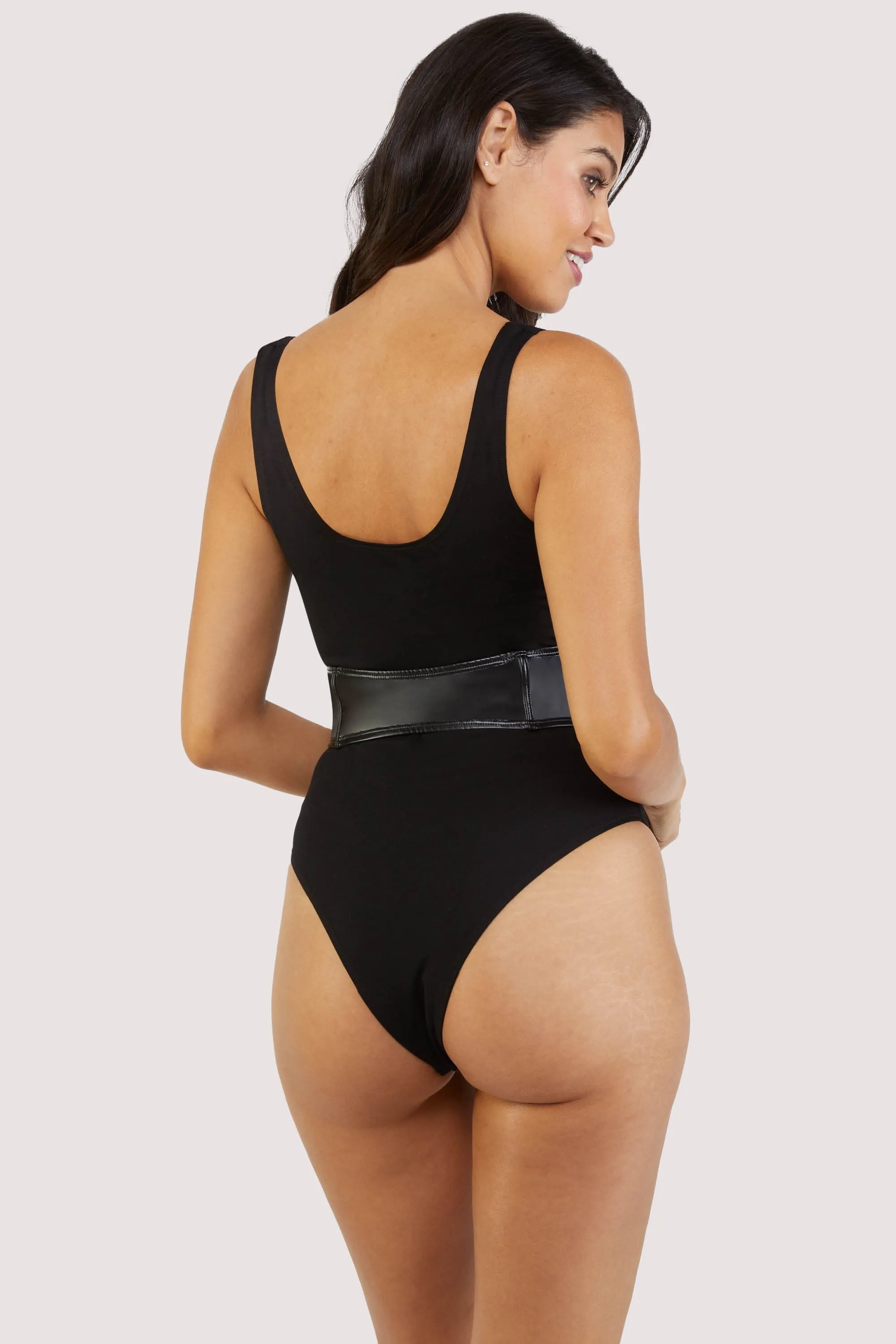 Melody jersey body with PU panel