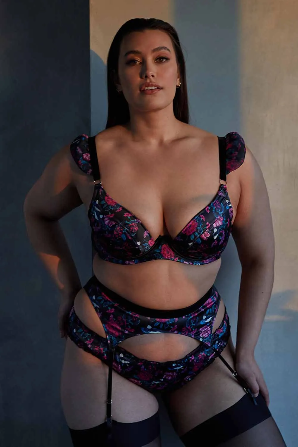 Noriko Crane Print Plunge Bra