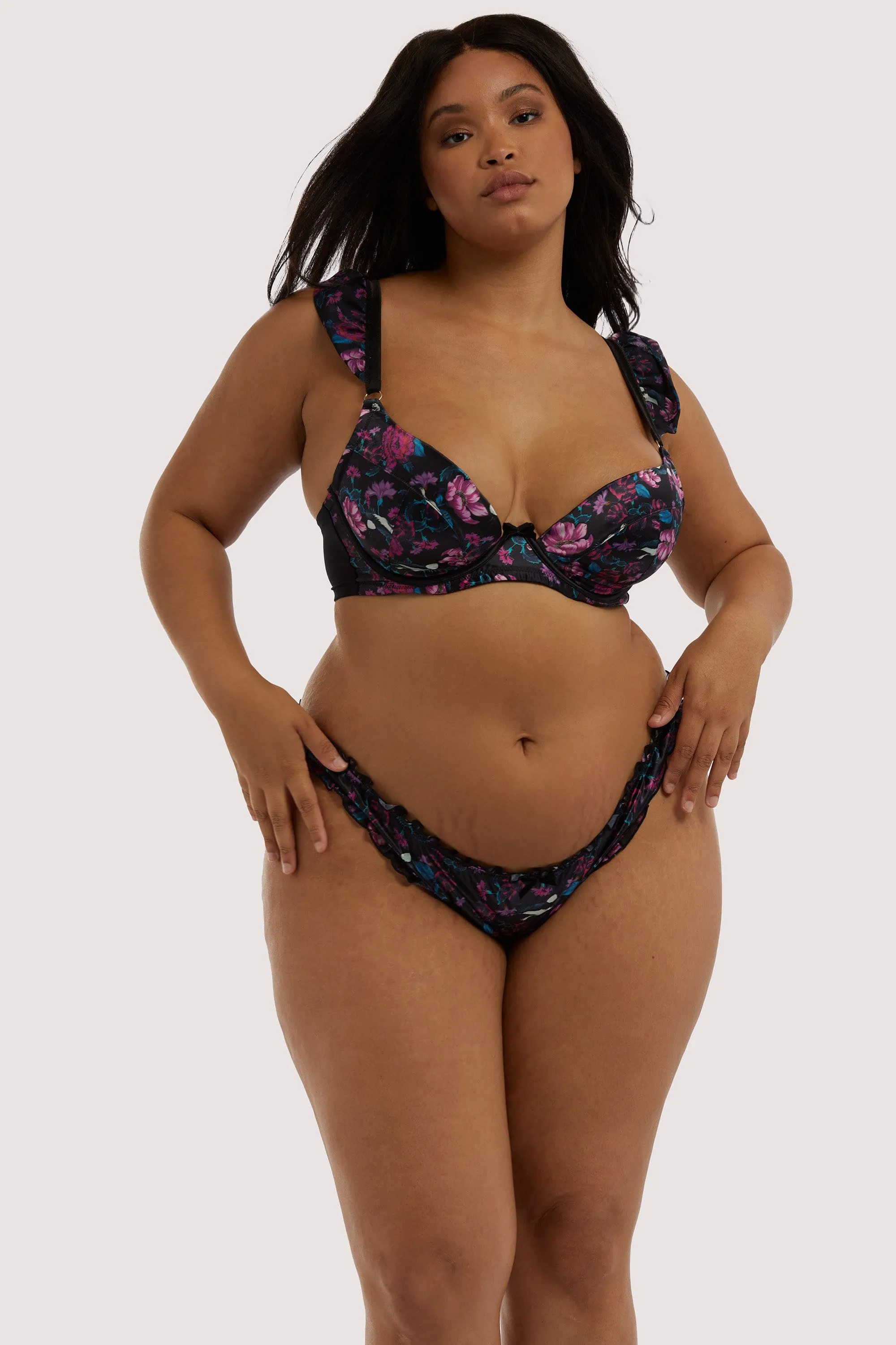 Noriko Crane Print Plunge Bra