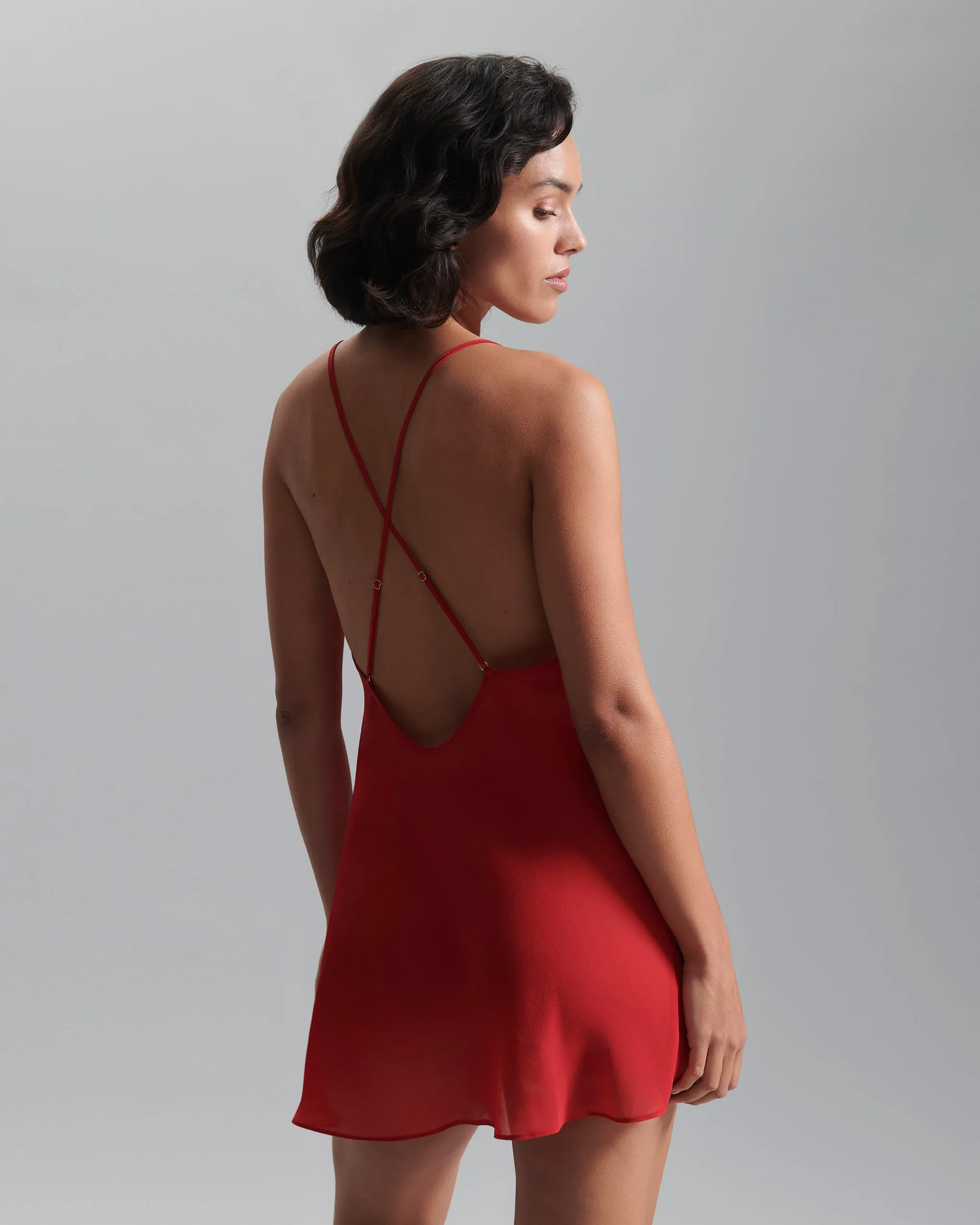 Rosalie Short Chemise Red