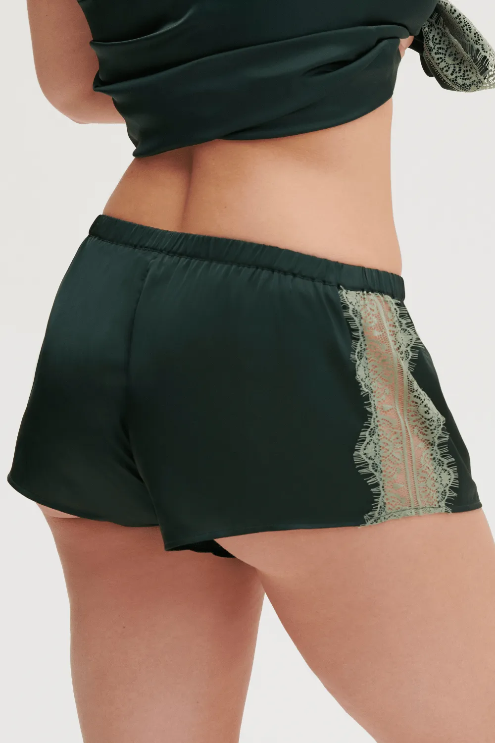 Satin Secrets Short Kolsai Green