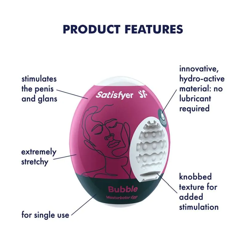 Satisfyer Masturbator Egg Bubble Male Stroker