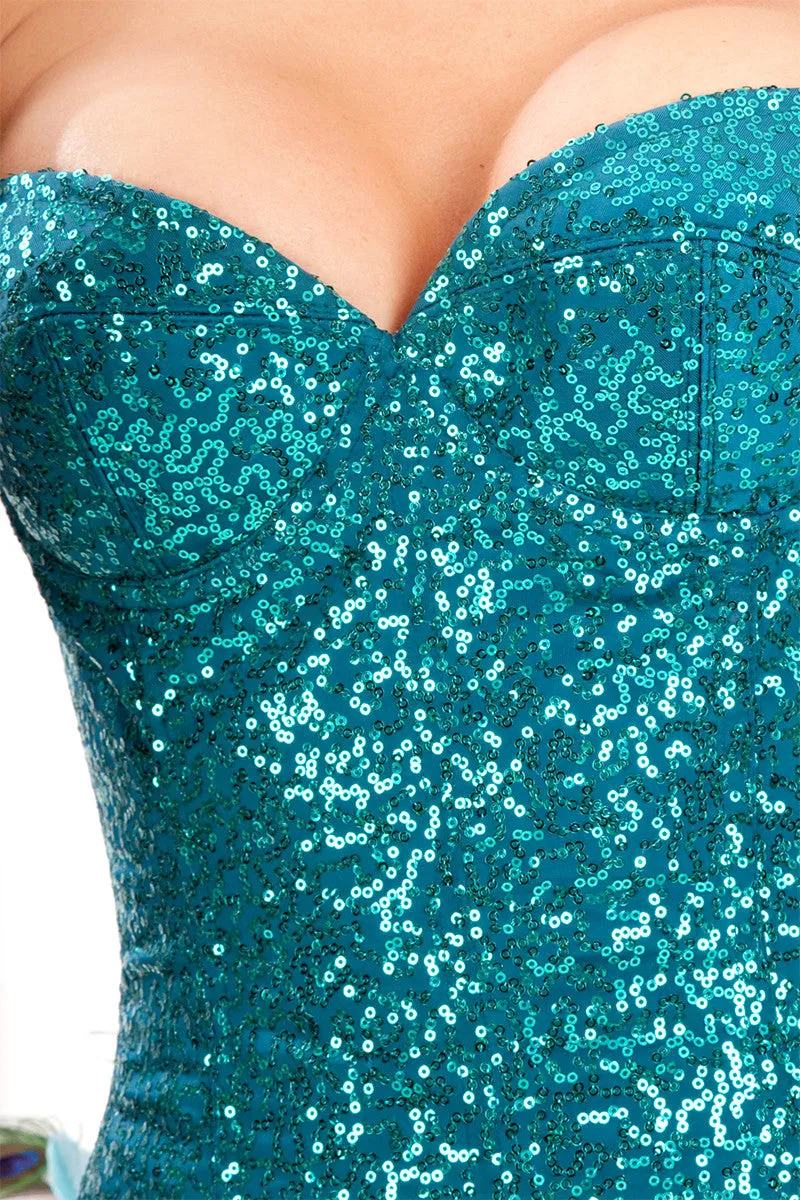 Sequined Peacock Corset