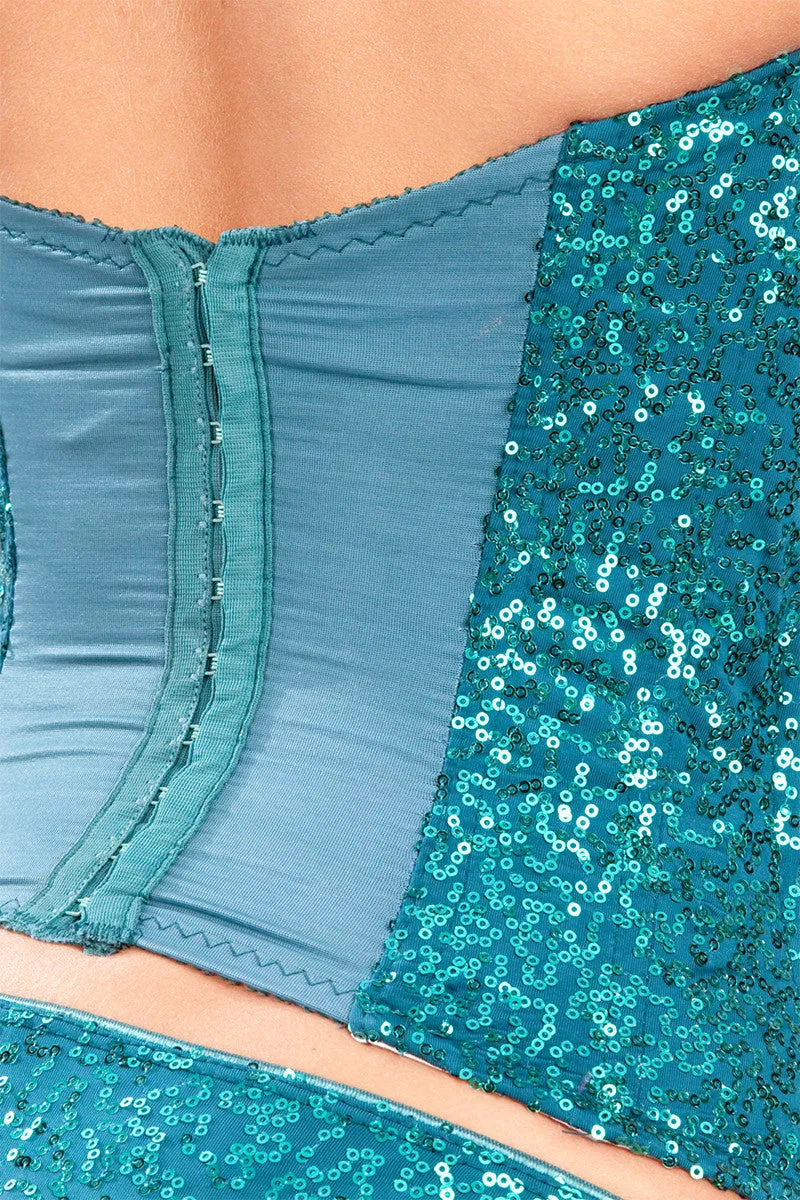Sequined Peacock Corset