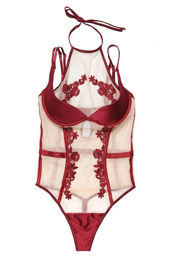 Sheer Stretch Nylon & Satin Teddy