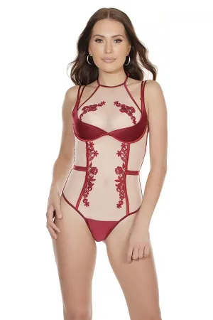 Sheer Stretch Nylon & Satin Teddy