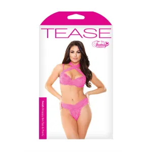 Tease Farah Bra & Panty Set- Shocking Pink- S/M