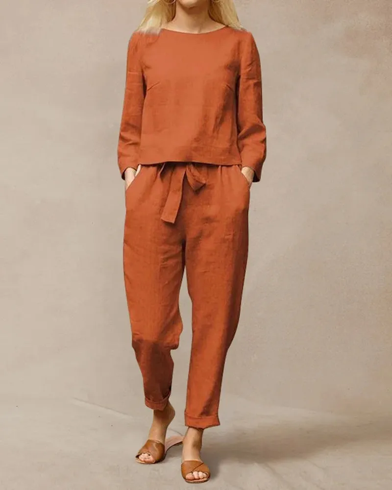 Two Piece Lace Up Pants Set