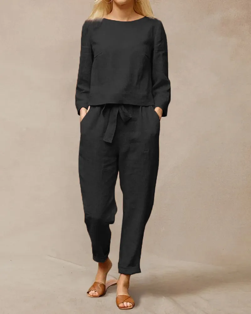 Two Piece Lace Up Pants Set