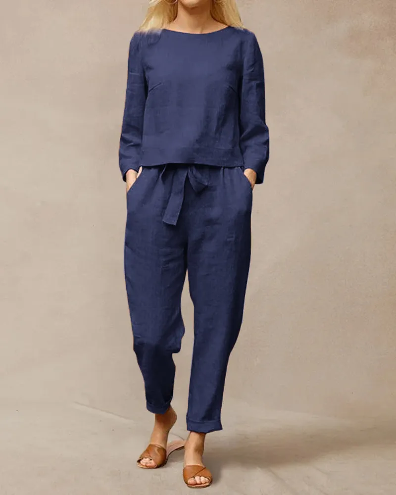 Two Piece Lace Up Pants Set