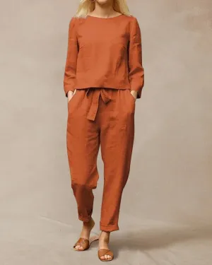 Two Piece Lace Up Pants Set