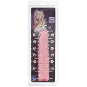 Vivid 7' Pink Ribbed Jelly w/Penis Head - Sunrise