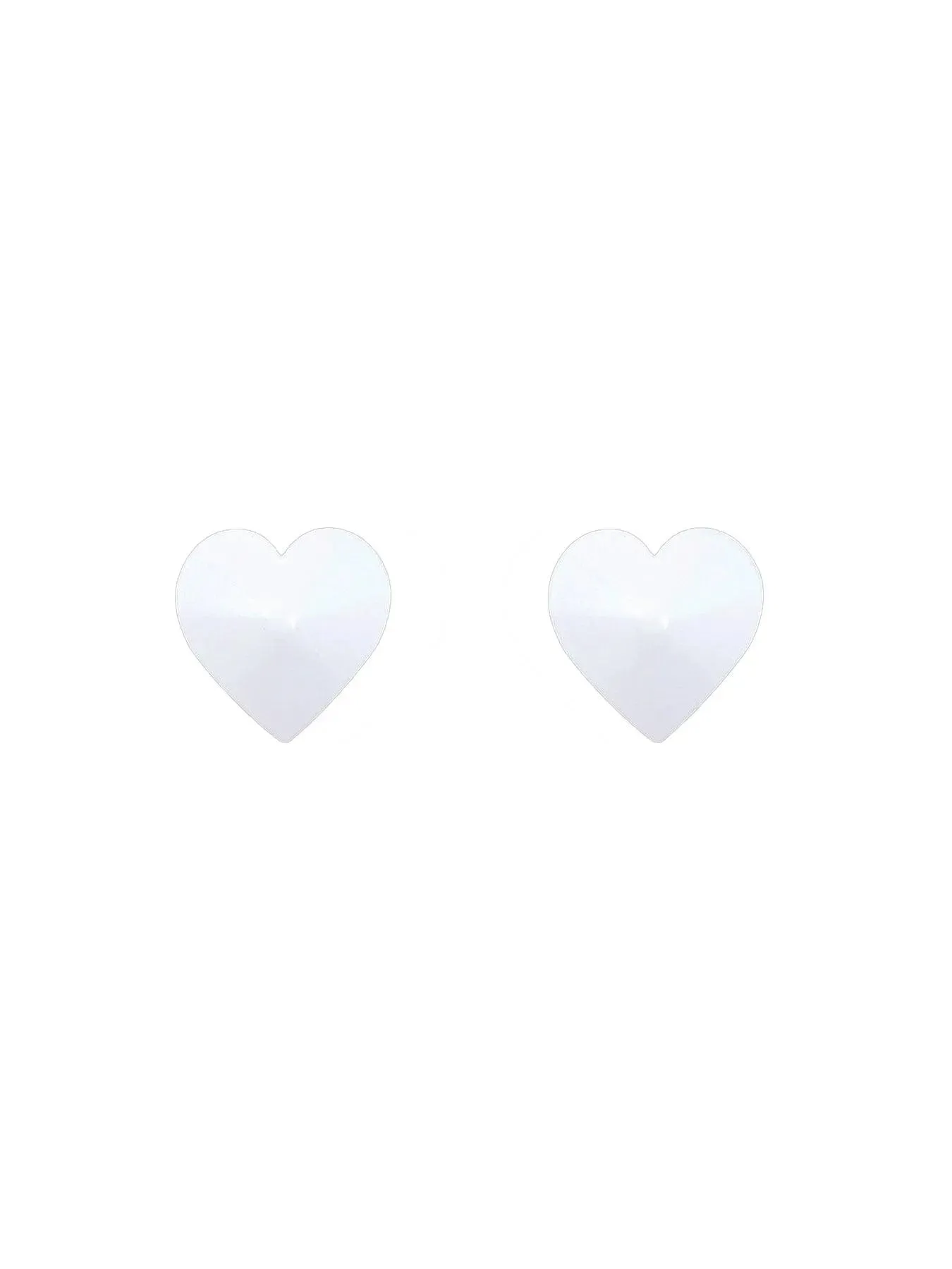 WHITE HEART METAL NIPPLE PASTIES